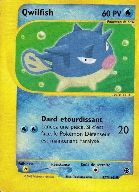 Qwilfish, carte Pokémon EX 127 — extension Expedition