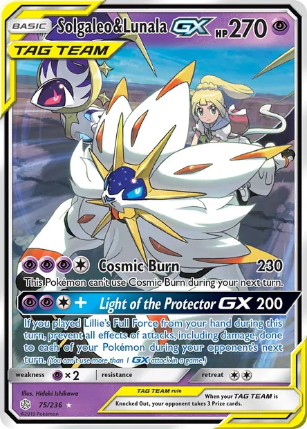 Solgaleo & Lunala GX, Pokémon card CEC 75 — Cosmic Eclipse set