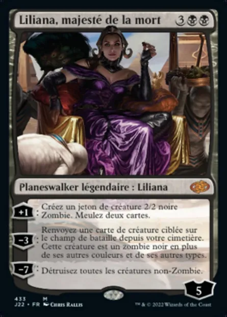 Liliana, majesté de la mort, carte Magic J22 433 — extension Jumpstart 2022