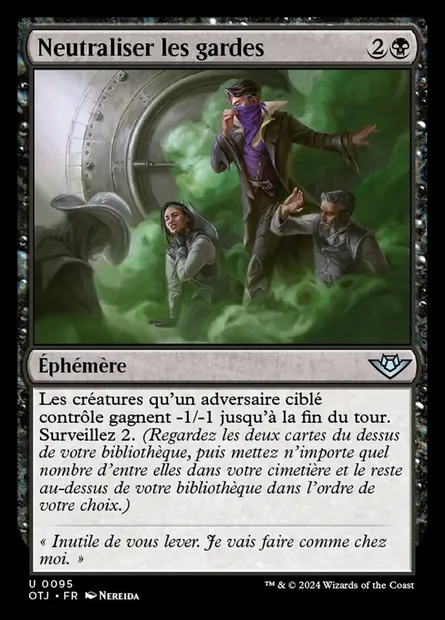 Neutraliser les gardes, carte Magic OTJ 95 — extension Outlaws of Thunder Junction