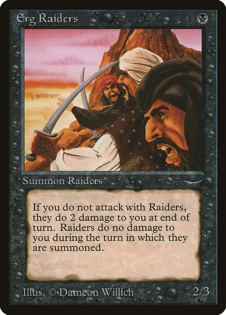 Erg Raiders, Magic card ARN 25 — Arabian Nights set