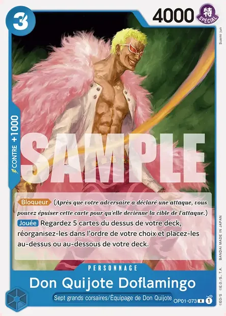 Don Quijote Doflamingo, carte One Piece OP01-073 — extension ROMANCE DAWN