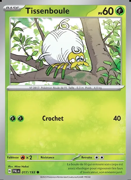 Tissenboule, carte Pokémon PAL 017 — extension Évolutions à Paldea