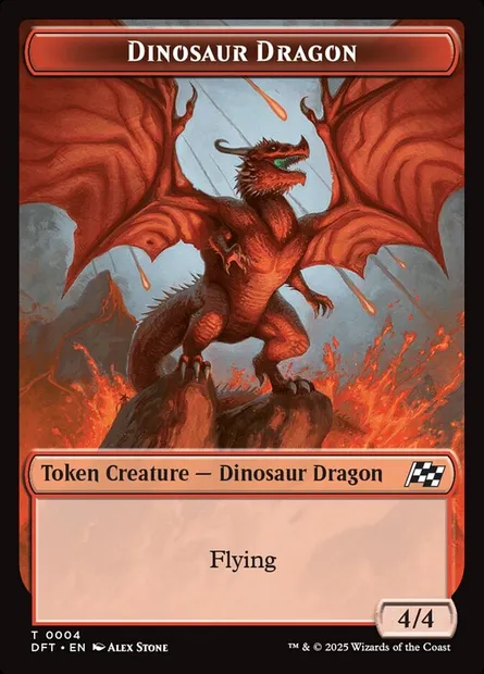 Dinosaur Dragon, carte Magic TDFT 4 — extension Aetherdrift Tokens