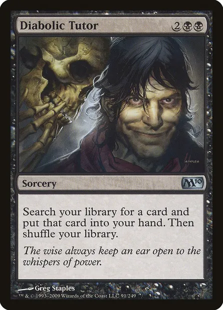 Diabolic Tutor, Magic card M10 91 — Magic 2010 set