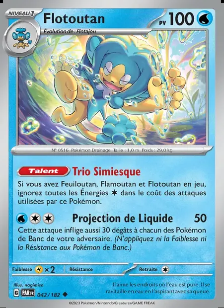 Flotoutan, carte Pokémon PAR 042 — extension Faille Paradoxe