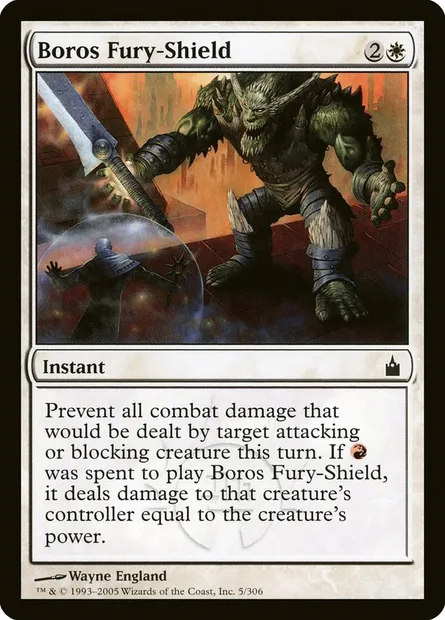 Boros Fury-Shield, Magic card RAV 5 — Ravnica: City of Guilds set