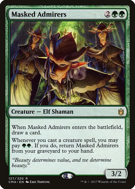 Admirateurs masqués, carte Magic CMA 127 — extension Commander Anthology