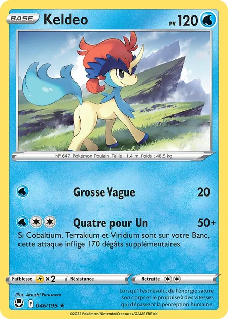 Keldeo, carte Pokémon SIT 046 — extension Tempête Argentée