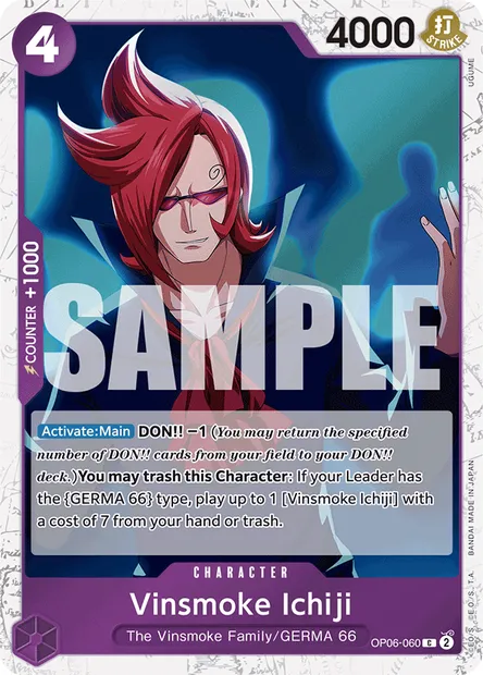 Vinsmoke Ichiji, One Piece card OP06-060 — WINGS OF THE CAPTAIN set