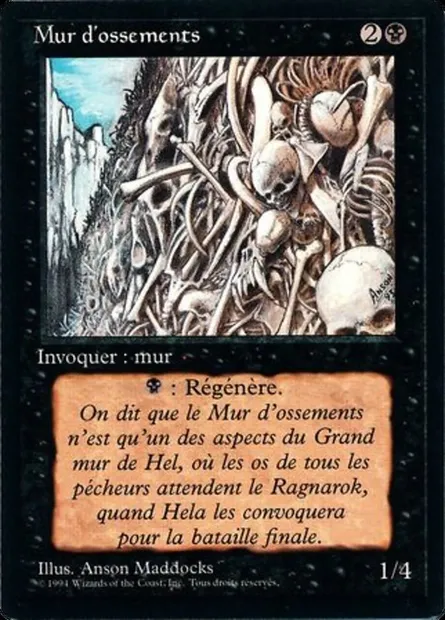 Mur d'ossements, carte Magic FBB 134 — extension Foreign Black Border