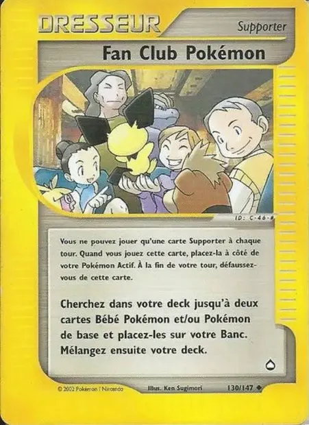 Fan Club Pokémon, carte Pokémon AQ 130 — extension Aquapolis