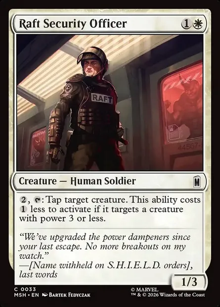 Raft Security Officer, Magic card MSH 33 — Marvel Super Heroes set
