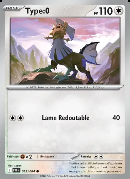 Type:0, carte Pokémon PBL 069 — extension Nuit Noire