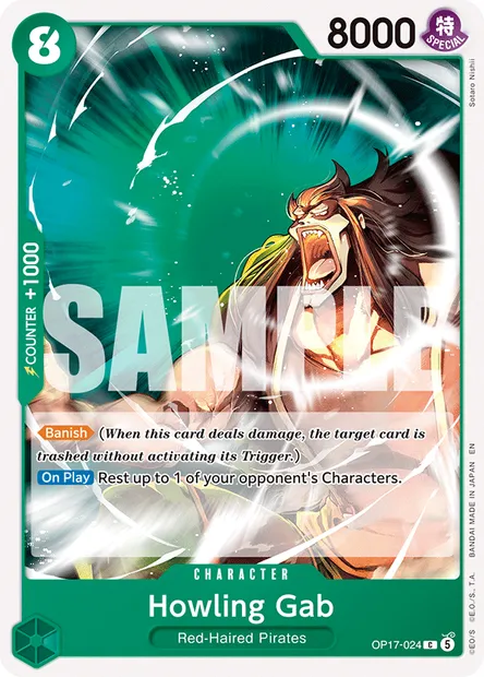 Howling Gab, One Piece card OP17-024 — THE WORLD’S STRONGEST WARRIORS set