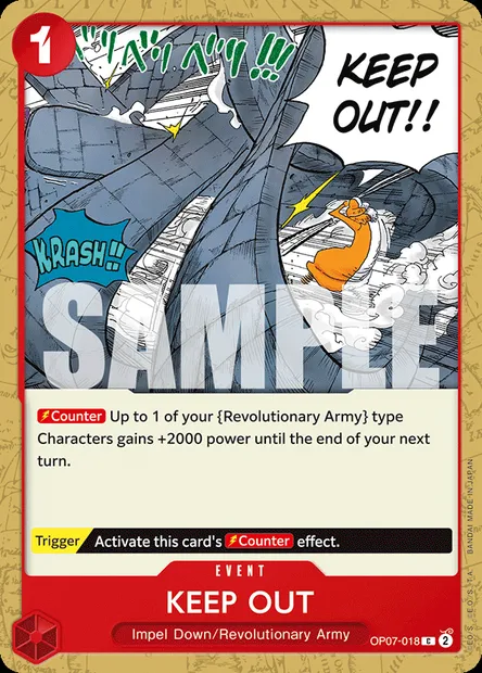 KEEP OUT, One Piece card OP07-018 — 500 YEARS IN THE FUTURE set
