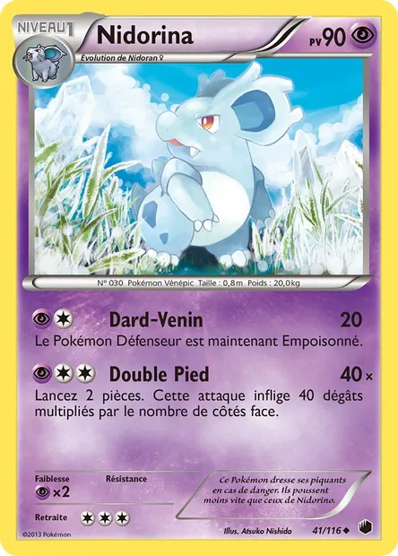Nidorina, carte Pokémon PLF 41 — extension Glaciation Plasma