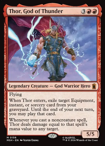 Thor, God of Thunder, Magic card MSH 156 — Marvel Super Heroes set