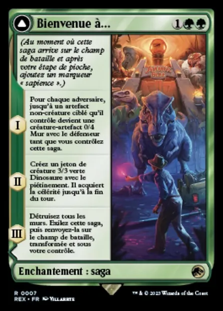 Bienvenue à... // Jurassic Park, carte Magic REX 7 — extension Jurassic World Collection