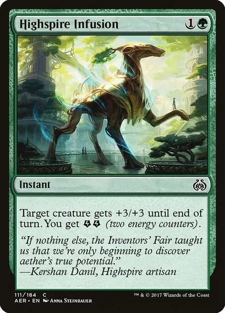 Highspire Infusion, Magic card AER 111 — Aether Revolt set