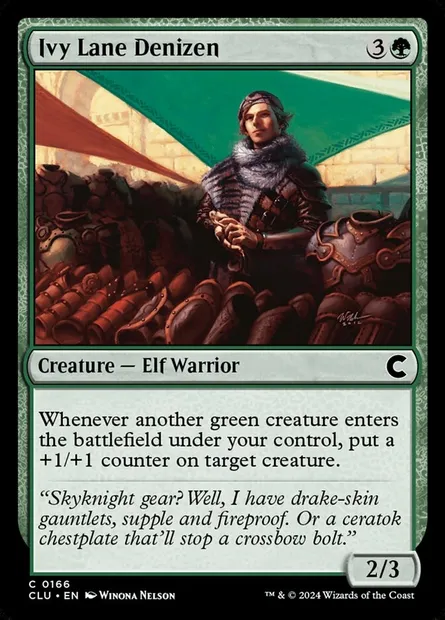 Ivy Lane Denizen, Magic card CLU 166 — Ravnica: Clue Edition set
