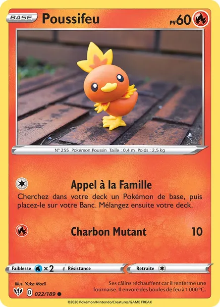 Poussifeu, carte Pokémon DAA 22 — extension Ténèbres Embrasées
