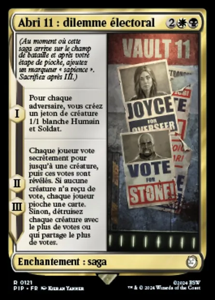 Abri 11 : dilemme électoral, carte Magic PIP 121 — extension Fallout