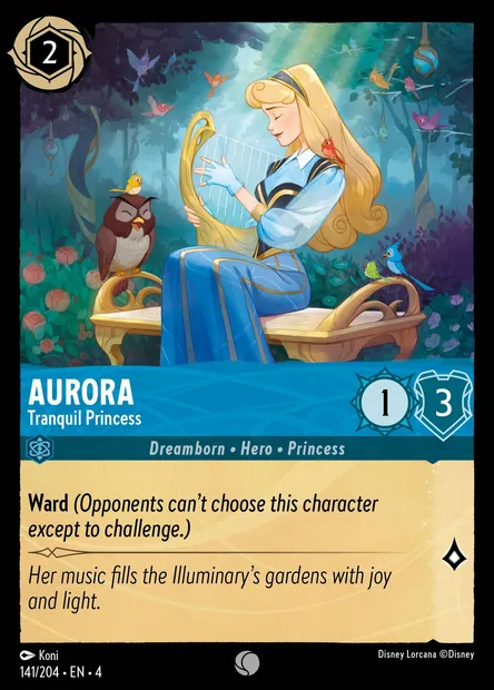 Aurora - Tranquil Princess, Disney Lorcana card CH4-141 — Ursula's Return set