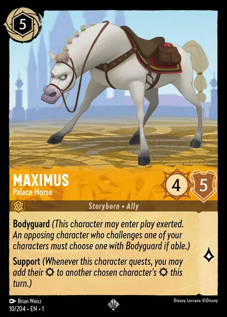 Maximus - Palace Horse, Disney Lorcana card CH1-010 — The First Chapter set