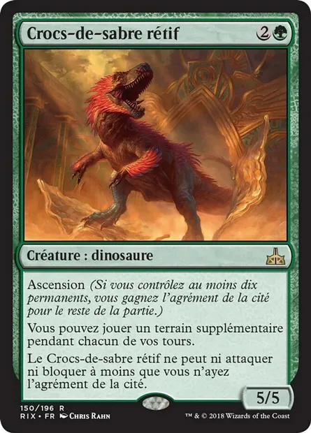 Crocs-de-sabre rétif, carte Magic RIX 150 — extension Les combattants d'Ixalan
