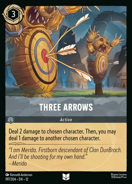 Three Arrows, Disney Lorcana card CH12-197 — Wilds Unknown set