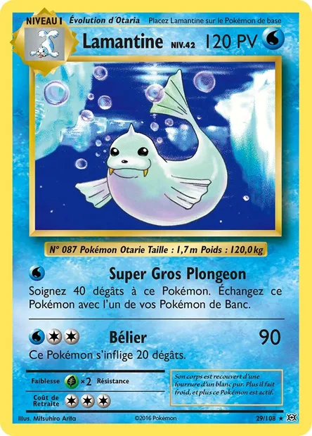 Lamantine, carte Pokémon EVO 29 — extension Évolutions