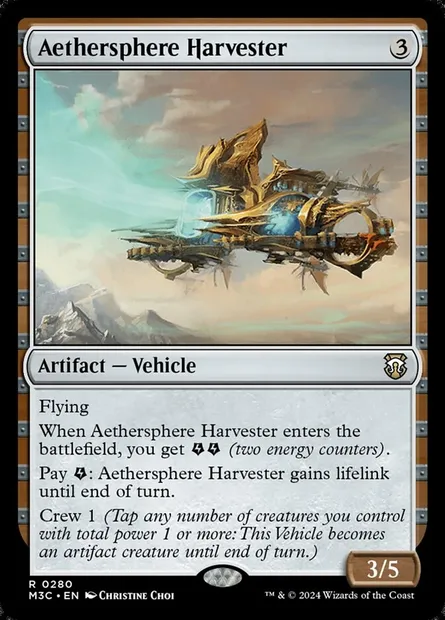 Aethersphere Harvester, Magic card M3C 280 — Modern Horizons 3 Commander set