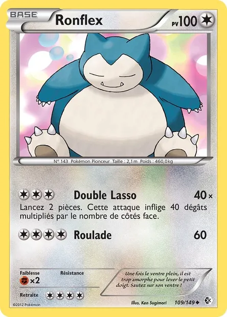Ronflex, carte Pokémon BCR 109 — extension Frontières Franchies