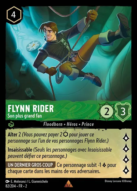 Flynn Rider - Son plus grand fan, carte Disney Lorcana CH2-082 — extension L'Ascension des Floodborn