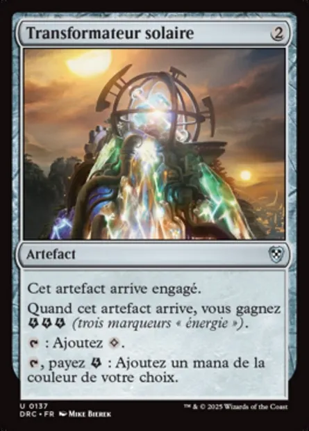 Transformateur solaire, carte Magic DRC 137 — extension Aetherdrift Commander
