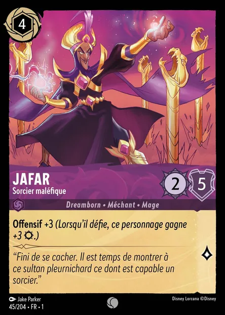 Jafar - Sorcier maléfique, carte Disney Lorcana CH1-045 — extension Premier Chapitre