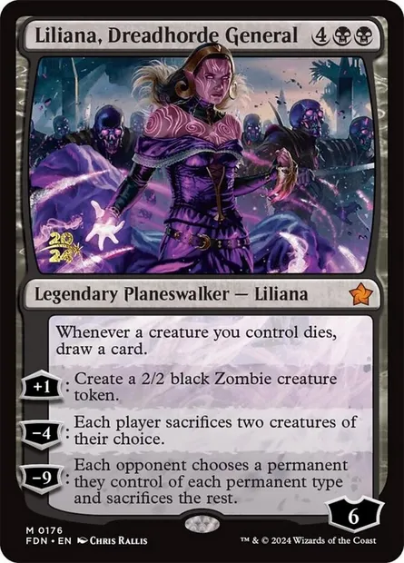 Liliana, Dreadhorde General, Magic card PFDN 176s — Foundations Promos set
