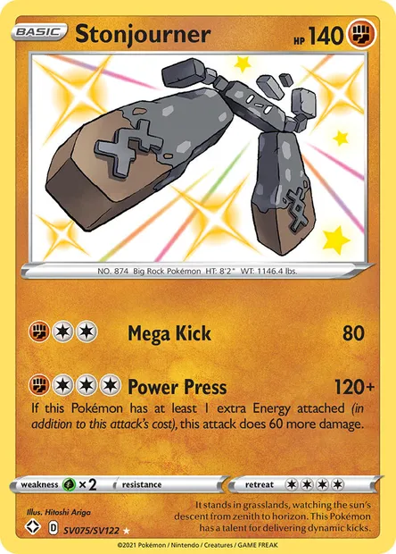 Stonjourner, Pokémon card SHF SV075 — Shining Fates set