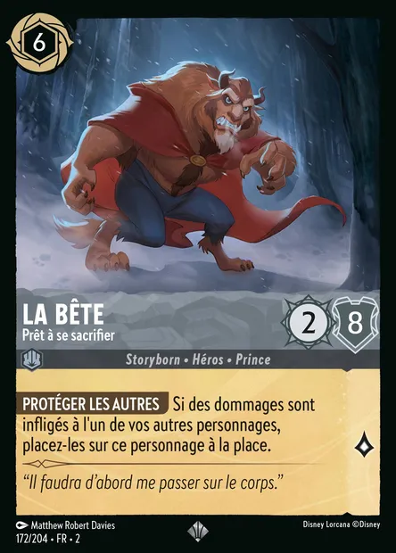 La Bête - Prêt à se sacrifier, carte Disney Lorcana CH2-172 — extension L'Ascension des Floodborn