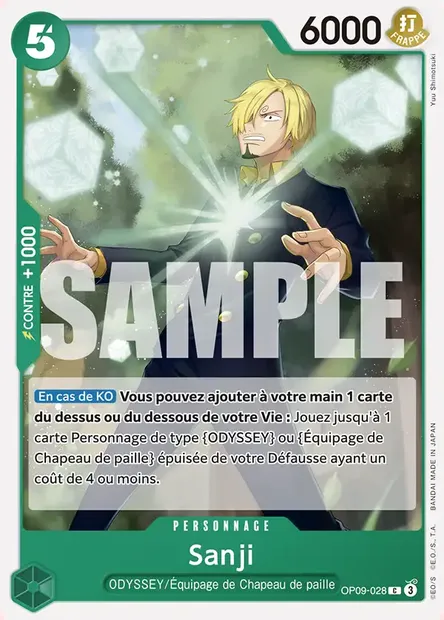 Sanji, carte One Piece OP09-028 — extension LES NOUVEAUX EMPEREURS