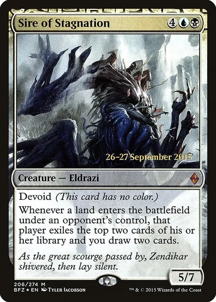 Sire of Stagnation, Magic card PBFZ 206s — Battle for Zendikar Promos set