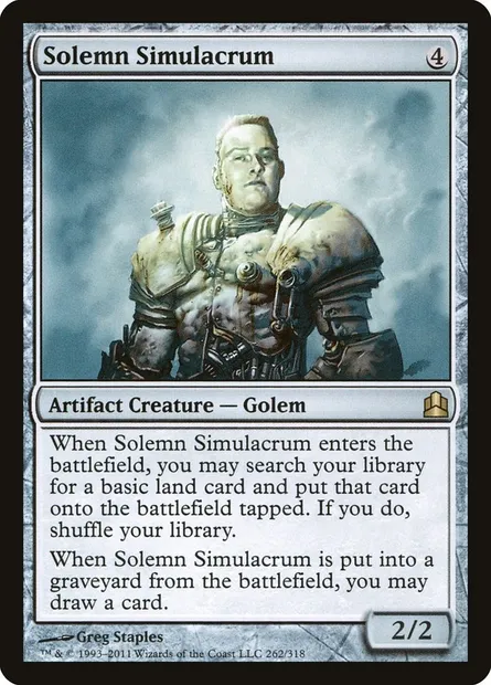 Solemn Simulacrum, Magic card CMD 262 — Commander 2011 set