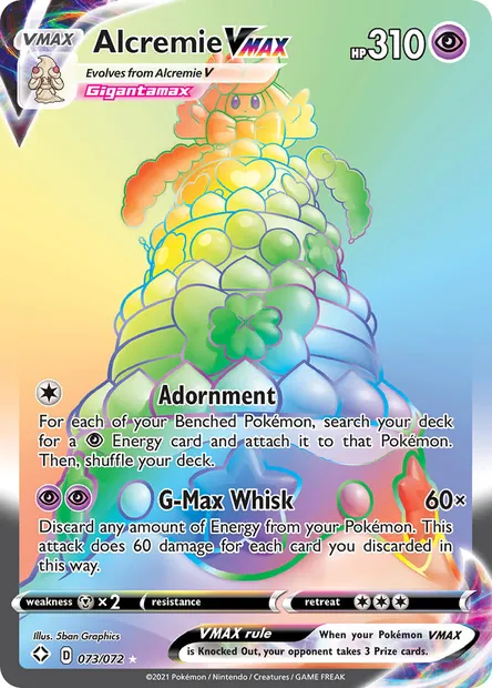 Alcremie VMAX, Pokémon card SHF 73 — Shining Fates set