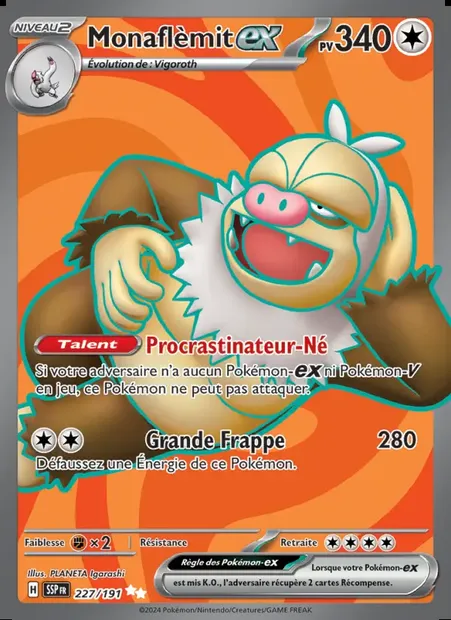 Monaflèmit-ex, carte Pokémon SSP 227 — extension Étincelles Déferlantes