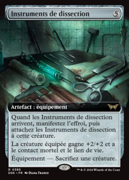 Instruments de dissection, carte Magic DSK 385 — extension Duskmourn: House of Horror