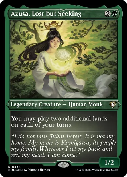 Azusa, Lost but Seeking, Magic card CMM 554 — Commander Masters set