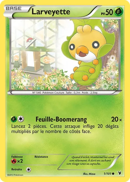Larveyette, carte Pokémon NVI 1 — extension Nobles Victoires