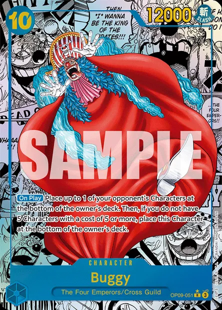 Buggy, One Piece card OP09-051 — EMPERORS IN THE NEW WORLD set