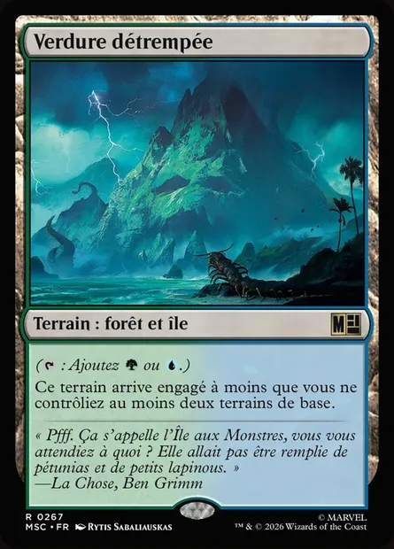 Verdure détrempée, carte Magic MSC 267 — extension Marvel Super Heroes Commander